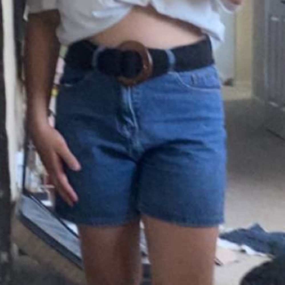 SHEIN High Rise Dark Wash Denim Shorts